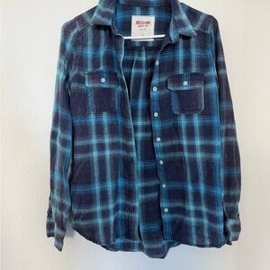 Target Blue and Navy Plaid Shirt